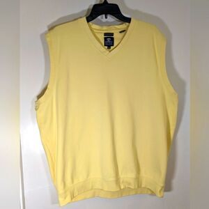 Pebble Beach Men's XL Yellow V-Neck Golf Vest, 100% Fine Pima Cotton.